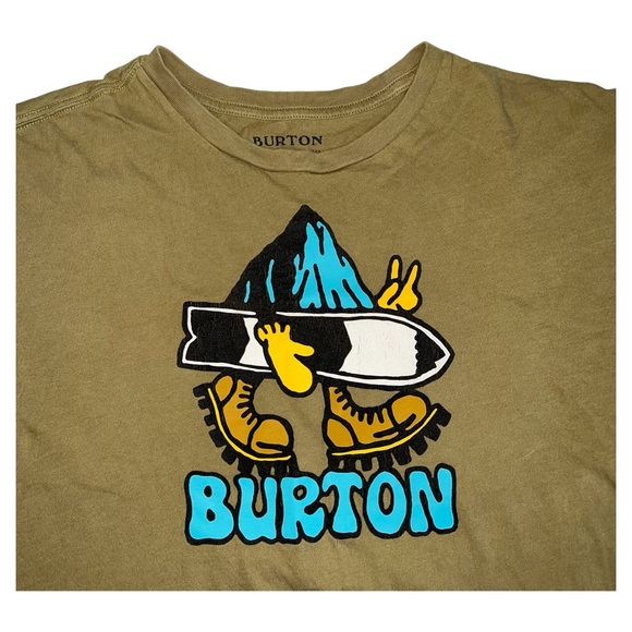 Burton Durable Goods Snowboard Men’s Organic Cotton Graphic T-Shirt Green Medium - Picture 6 of 10